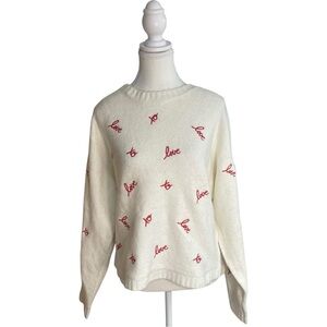 Cynthia Rowley Love XO Sweater White